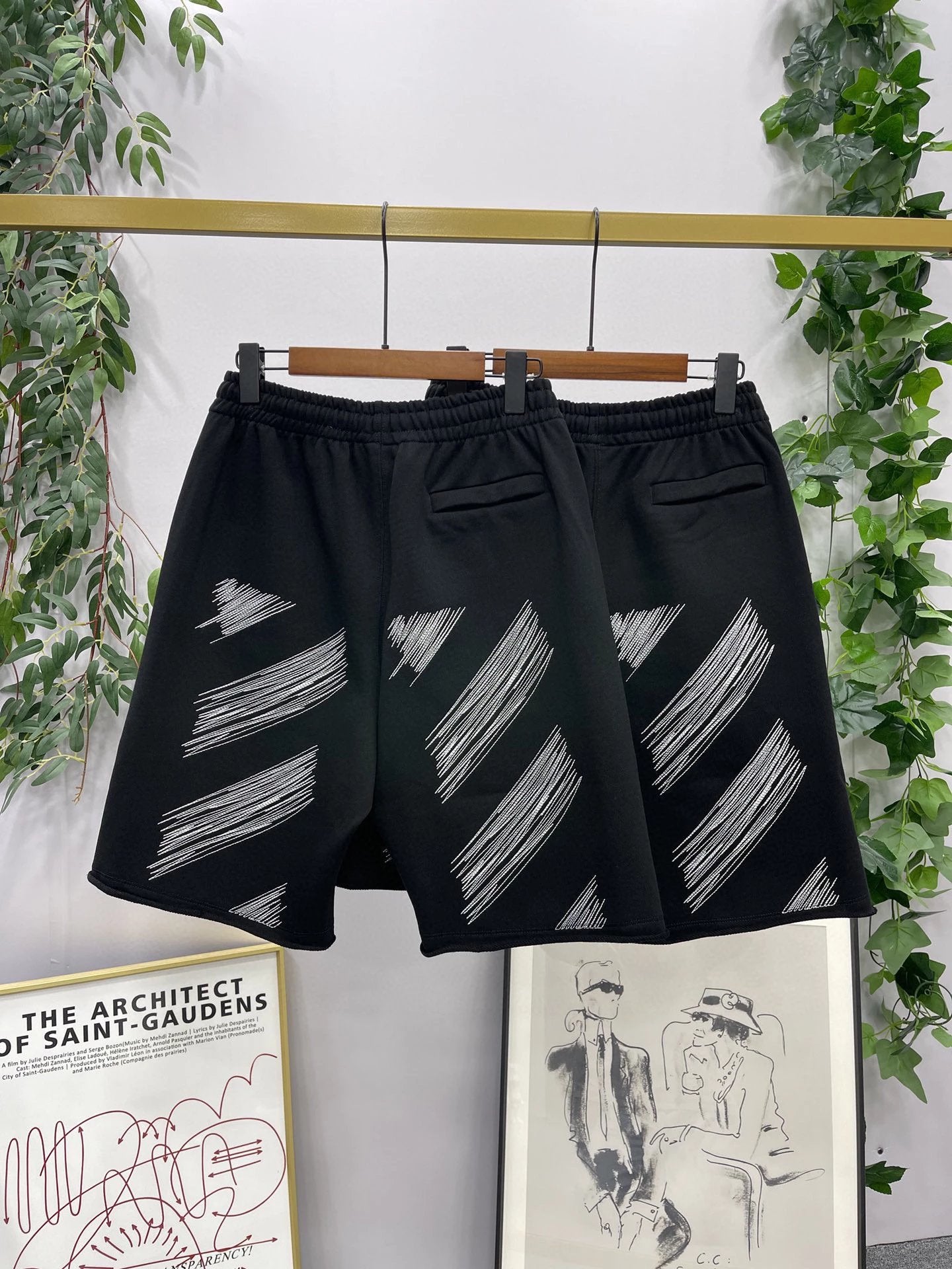 OFF-White Shorts Top Version Casual Summer Men's and Women's Same Shorts Pants Zebra