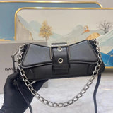 Balenciaga Bag Top version 【High Edition】New Underarm Bag New Push lindsay Handbag Chain Underarm Bag Crossbody Bag Belt Buckle Pouch lindsay Chain Shoulder Bag Messenger Bags Crocodile Pattern Cattle Leather Bag