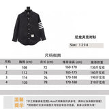 Thom Browne Shirt Nylon Jacket Shirt White Four Bars High Version Heavy Industry Shirt Coat Men and Women Same Style