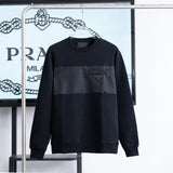 PRADA Hoodie Triangle Logo Patchwork Zipper Pocket Crewneck Sweatshirt Long Sleeve Base Shirt Jacket Top Fashion Unisex Sports Casual Loose Fit Versatile Autumn Winter New Arrival