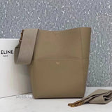 Celine women's bag Top version 【Level Surrogate Shopping】Large Size SeauSangleBucket Large Bucket Bag tote Tote Bag Litchi Grain Cowhide Commuter Bag Celine Women's Bag Mummy Bag sangle Bucket Bag Large