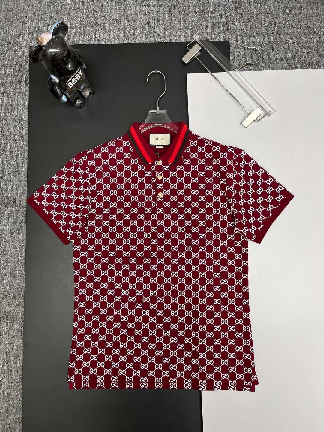 Gucci T-shirt Front Full Print Old Flower logo Printing POLO Shirt Lapel Short Sleeve25ss New Unisex Style OS Loose T Summer Half Sleeve Business Shirt Plus Size T-Shirt