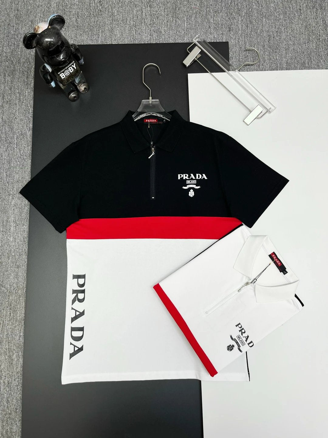 PRADA T-shirt Chest Brand Letters logo Embroidery POLO Shirt Lapel Short Sleeve25ss New Unisex Summer Loose Short Sleeve T Business Commuter Short Sleeve Shirt Plus Size T-Shirt
