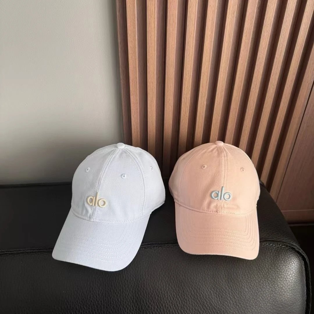 Alo Yoga Hat Letter Embroidery logo Baseball Cap Sun Protection Visor Cap Large Head Circumference Versatile Sports Hat Slimming Face Curved Brim Unisex Couple Style