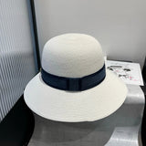 Dior Hat Brand Logo logo Fisherman Hat Casual Sun Protection Outdoor Versatile UV Protection Plain Face Covering Sun Hat Flat Top Bucket Hat