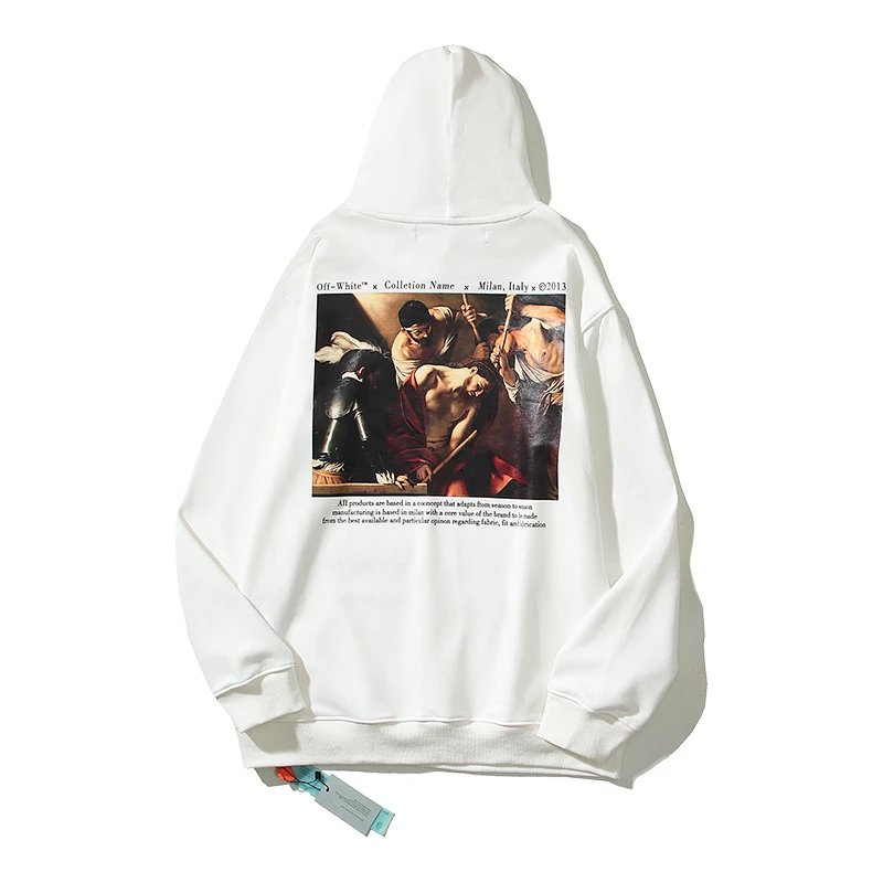 OFF-White Hoodie Cotton Terry Pullover Hoodie Loose Sweater-CY