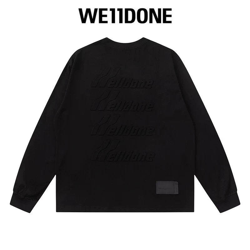 We11done Hoodie Top Version Zhao Lusi Yang Mi Long Sleeve T T-shirt Color Graffiti Letters Gradient Spring and Autumn