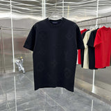 Louis Vuitton LV T-shirt Flame Embroidery Craft Double Layer Fabric Round Neck Short Sleeve25ss New pure cotton T Unisex T-Shirt OS Drop Shoulder Loose Fit Base Shirt Top T-Shirt Short Sleeve