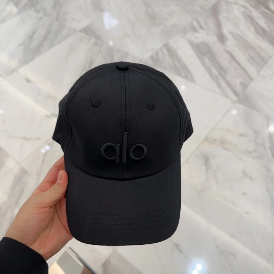 Alo Yoga Hat Letter Embroidery logo Baseball Cap Sunshade Sun Protection Duckbill Cap Large Head Circumference Slimming Face Curved Brim Versatile Sports Hat for Men and Women Couples Same Style