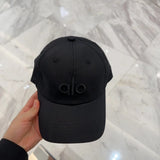 Alo Yoga Hat Letter Embroidery logo Baseball Cap Sunshade Sun Protection Duckbill Cap Large Head Circumference Slimming Face Curved Brim Versatile Sports Hat for Men and Women Couples Same Style