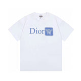 Dior T-shirt Letter Bee Print on the Chest logo round Neck Short Sleeve25ss New Pure Cotton Unisex Style T T-shirt OS Loose Fit Base Shirt Half Sleeve T-Shirt Top Half Sleeve