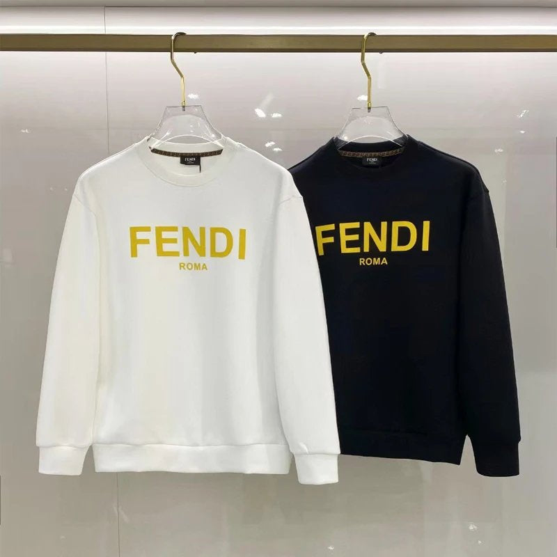 FENDI Hoodie 2024Autumn and Winter New Letter Printing Space Cotton round Neck Long Sleeve Loose and Simple Sweater for Men and Women