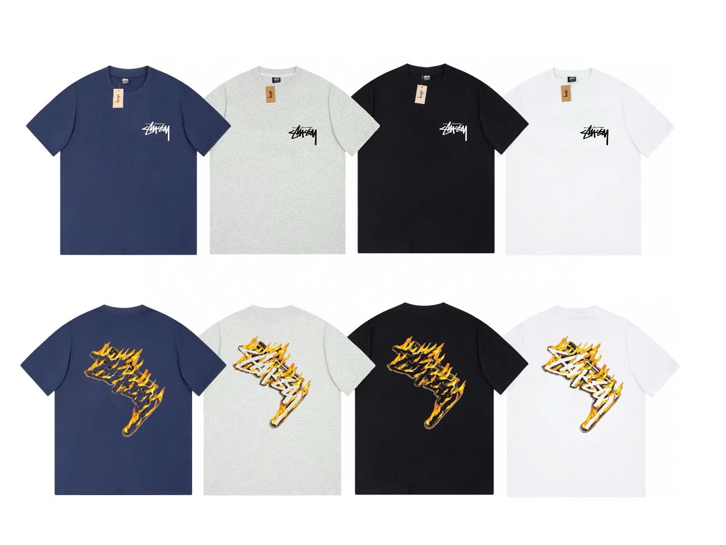 Stussy T-shirt Top Version Short Sleeve T T-shirt American Fashion Brand Modern Graffiti Cursive Script Printed Male and Female Couples Wear Loose