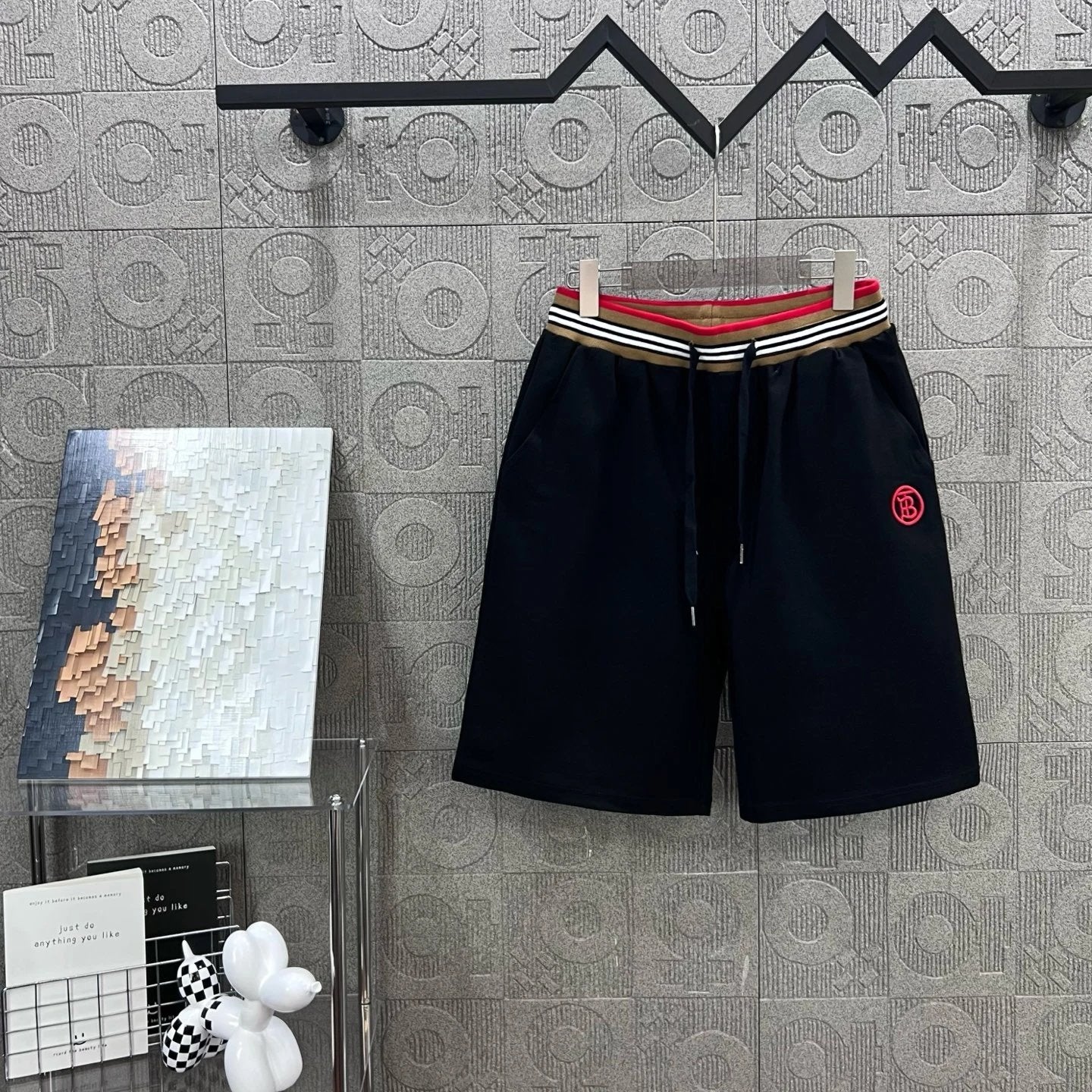 Burberry Shorts TB Letter Embroidery logo Five-point Shorts25ss New Drawstring Casual Summer Pants American Style5Two-in-One Casual Sweatpants for Men and Women, Pure Cotton Joggers