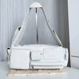 Balenciaga Bag Top version 【Premium Ceiling Quality】gasuperbusy Series Fried Street Essential Product Sheepskin Material Retro Workwear Pocket Bag Large Pocket Tote Bag Backpack Retro Workwear Handbag