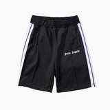 Palm Angels Shorts Top Version Side Black and White Striped Casual Shorts Campus Retro Men's and Women's Sports Shorts