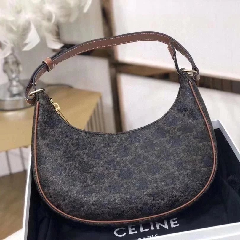 Celine women's bag Top version 【Original Leather】New AVABAG Arc De Triomphe Underarm Bag Crescent Handbag Women's Bag Vintage Presbyopic lisa Same Style Cowhide Hobos Leather Shoulder Women's Bag Pea Bag Qixi Limited Color Series193953