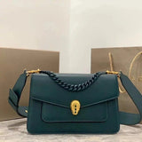 BVLGARI Bag Top version 【Original Quality】2021New Women's Bag Limited Edition Snake Head Buckle Red Enamel Snake Eye Women's Shoulder Bag/Crossbody Handbag Bag Decorated with a Snake's Head Naza Same Product Detachable Shoulder Strap