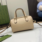 Gucci Women's Bag Top version 【Premium Edition】24S New Product Ophidia Series Mini Pillow Bag Handbag Five-Color Embossed Original Leather mini Boston Bag Mini Small Pillow Bag Summer Packet New Women's Bag16cm Model：790130