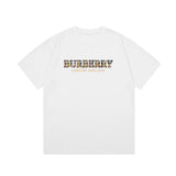 Burberry T-shirt Chest Plaid Print logo round Neck Short Sleeve25ss New Pure Cotton Unisex Style T T-shirt OS Loose Fit Base Shirt Top Half Sleeve T-Shirt