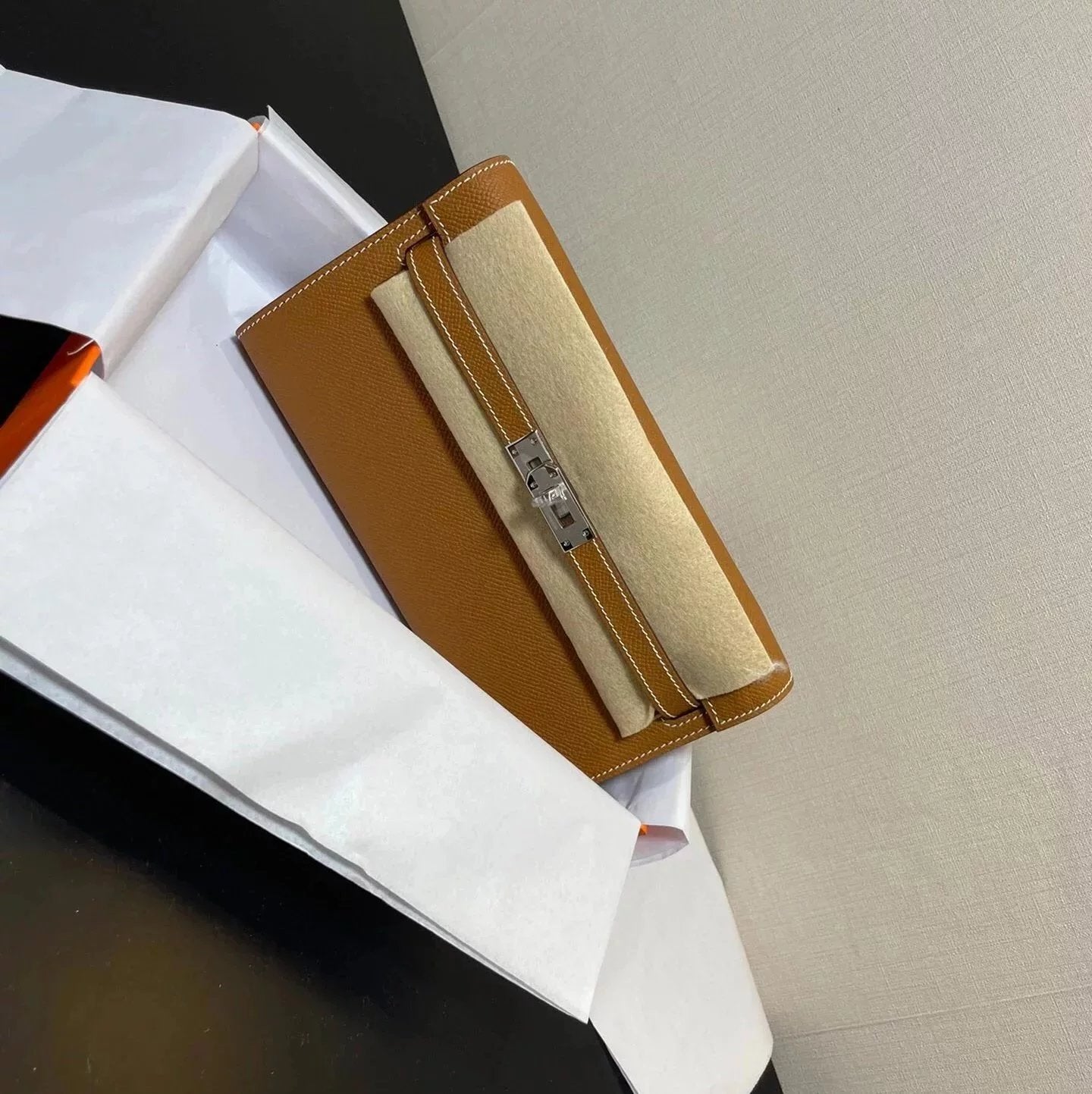 Hermes women's bag Top version hermeskellywoc2021New Second Generation Mini Kelly Bag togoWOC Import Epsom Women's Leather Shoulder Crossbody Bag