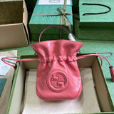 Gucci Women's Bag Top version 【Original Leather in Stock】New Blondie Series Mini Bucket Bag Drawstring Small Bucket Bag New Tassel Bucket Bag Handbag mini Small Bag Women's Bag Shoulder Messenger Bag760313