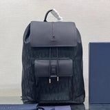 Dior Backpack Top version 【Huanglai Leather Original Leather】New Men's Motion Backpack Sports Bag Travel Bag Men's and Women's Bags Retro Hiking Backpack Black ObliqueMirage Printing Technology Fabric New Counter Synchronous Backpack