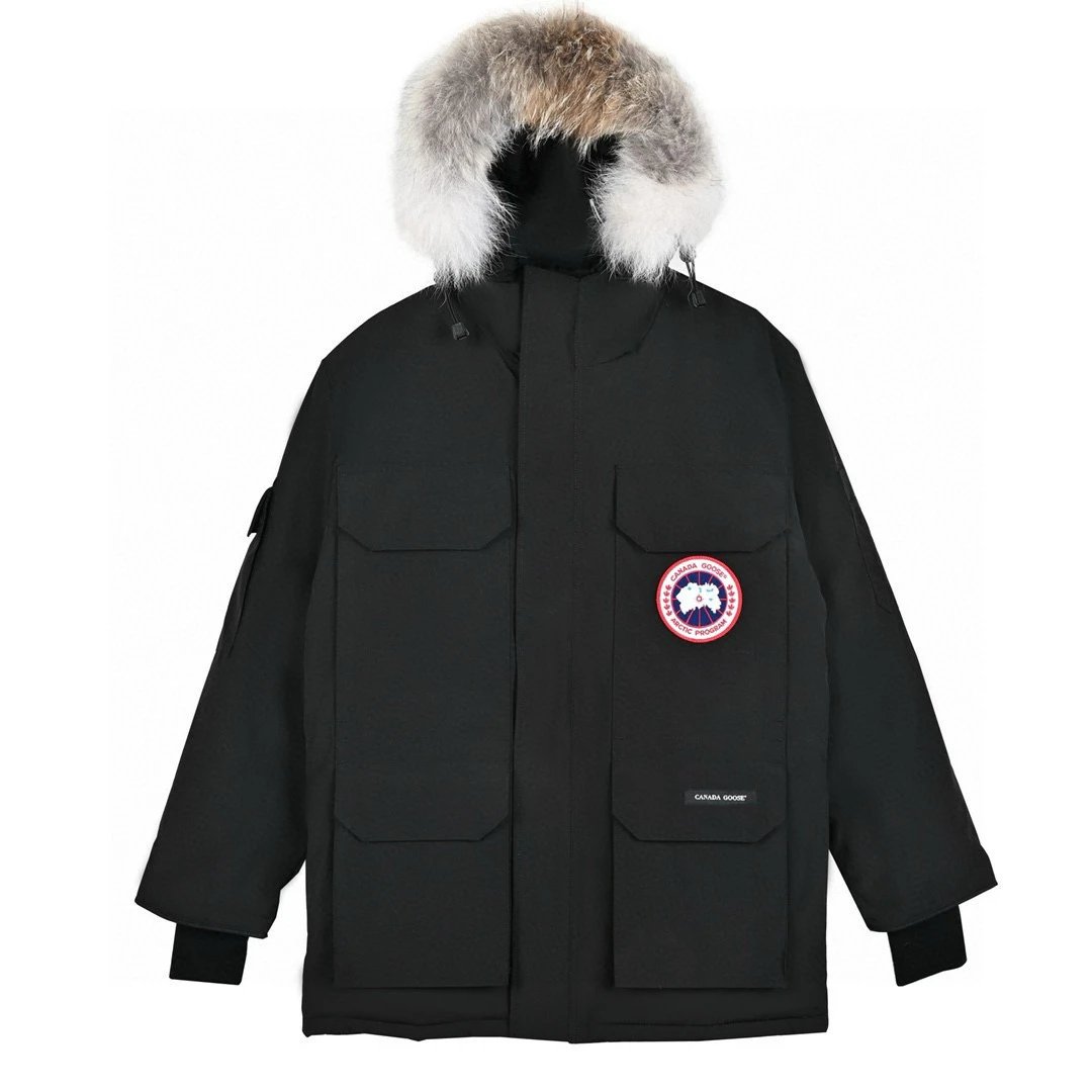 Canada Goose Down Jacket Top Version08Parka Couple Workwear down Jacket Men's and Women's Mid-Length2024Winter Ski Suit