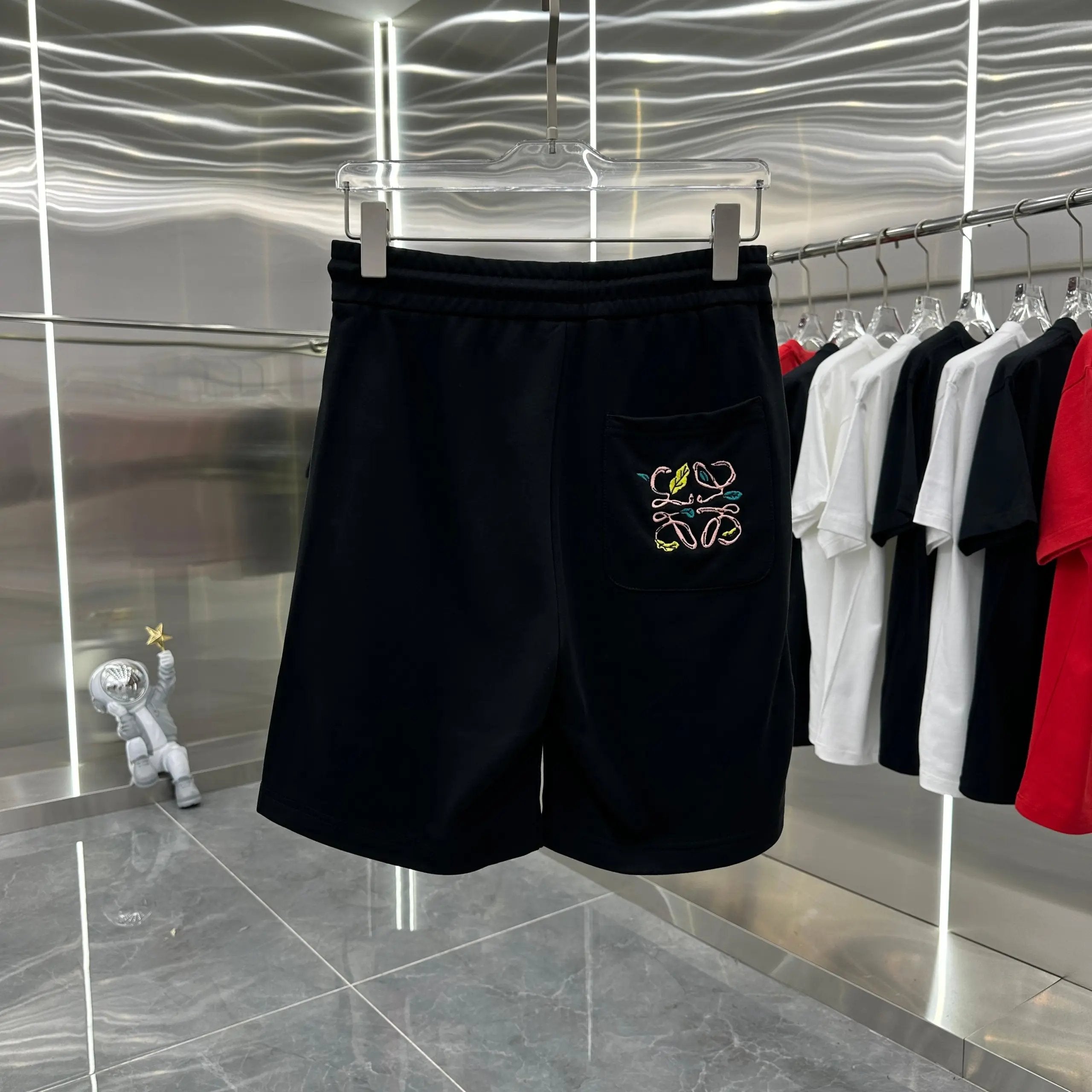 LOEWE Shorts Classic Letters logo Embroidered Shorts Knee-Length Shorts25ss New Drawstring Casual Summer Pants American Style5Two-in-One Casual Sweatpants for Men and Women, Pure Cotton Joggers