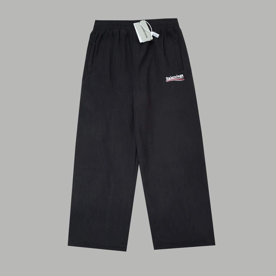 Balenciaga Sweatpants Matching Jacket with Cola Embroidery Fleece Cotton Jacket Set Casual Loose Versatile Straight Pants Sweatpants Thickened Warm Sports Pants Unisex Long Pants24ss Autumn and Winter New Products