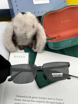 Gucci Sunglasses Sun ip Plated Sunglasses Slimming No Degree Unisex Couple Style UV Protection Driving Beach Fishing25ss New Sports Casual Versatile