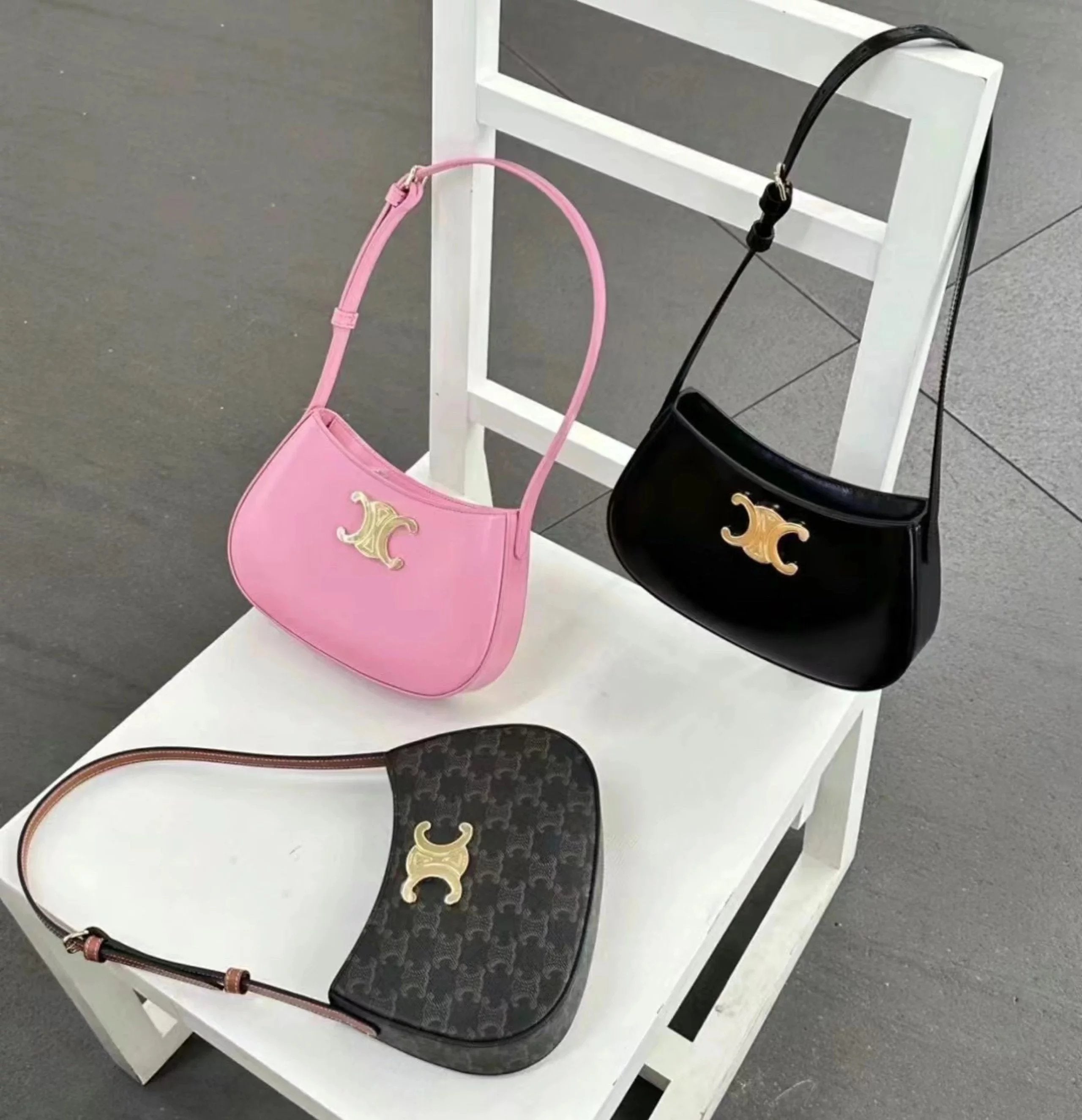 Celine women's bag Top version 【Original Genuine Goods Leather】New2024New Year Limited New TILLY Handbag Arc De Triomphe hobo Underarm bag Tilly Underarm Bag Backpack Shoulder Bag115703