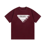 PRADA T-shirt Letter Graffiti Direct Print on Chest Logo Logo Crew Neck Short Sleeve25ss New Pure Cotton Unisex Style T T-shirt OS Loose Fit Base Shirt Top Half Sleeve T-Shirt