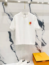 Burberry T-shirt Chest TB1856Color-blocking Embroidery logo round Neck Short Sleeve25ss New pure cotton T Unisex T-Shirt OS Loose Fit Base Shirt Top Half Sleeve T-Shirt