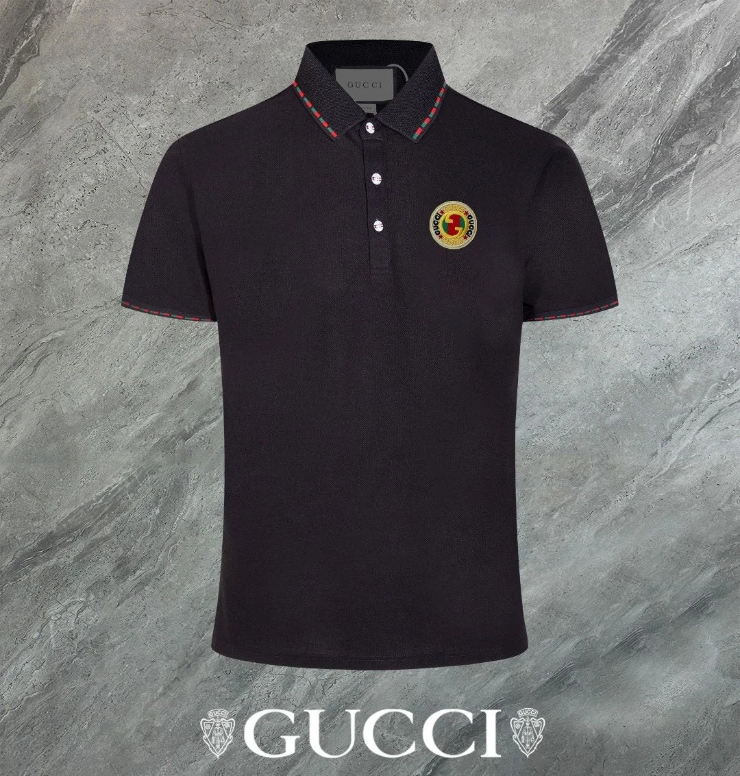 Gucci T-shirt 3D Brand Pattern on the Chest logoPOLO Shirt Lapel Short Sleeve25ss New Unisex Summer Short Sleeve OS Loose T Business Half Sleeve Shirt Plus Size T-Shirt