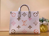 Louis Vuitton LV Women's Bag Top version 【Overseas】M2297623New Gradient Pink Ontheg0PM Small shopping bag Tote Tote Bag Shoulder Messenger Bag Portable Women's Bag LM22975Large Size35cm New tote bag