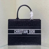 Dior Women's Bag Top version 【Original Leather Quality】2022New Full Leather Tote Bag booktote Imported Calfskin Oblique Printed White Black Cowhide Tote Handbag Shopping Bag Mummy Bag Women's Bag