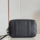 Louis Vuitton LV Men's Bag Top version 【M82076Black Flower】PochetteKasai Handbag Spacious Zipper Open Men's Large-Capacity Handbag Handbag Clutch Bag Underarm Bag Men's Bag