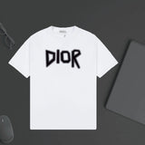 Dior T-shirt Unique Letter Print on Chest logo round Neck Short Sleeve25ss New pure cotton T Unisex T-Shirt OS Loose Fit Base Shirt Top Half Sleeve T-Shirt