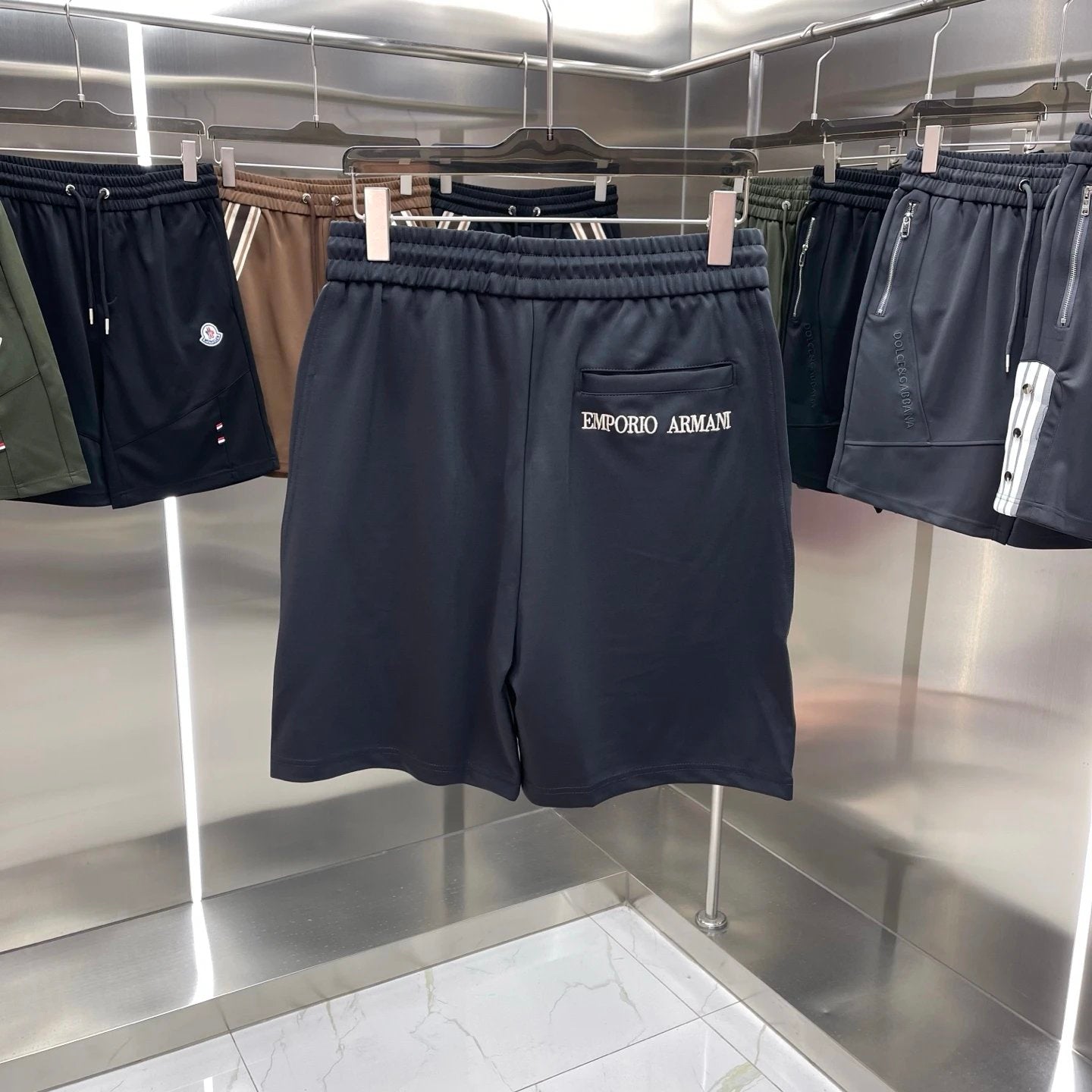 Armani Shorts Back Body Pocket Letters Printing logo Five-point Shorts25ss New Drawstring Casual Pants for Men and Women, Summer Style5Two-in-One Casual Sweatpants Pure Cotton Joggers