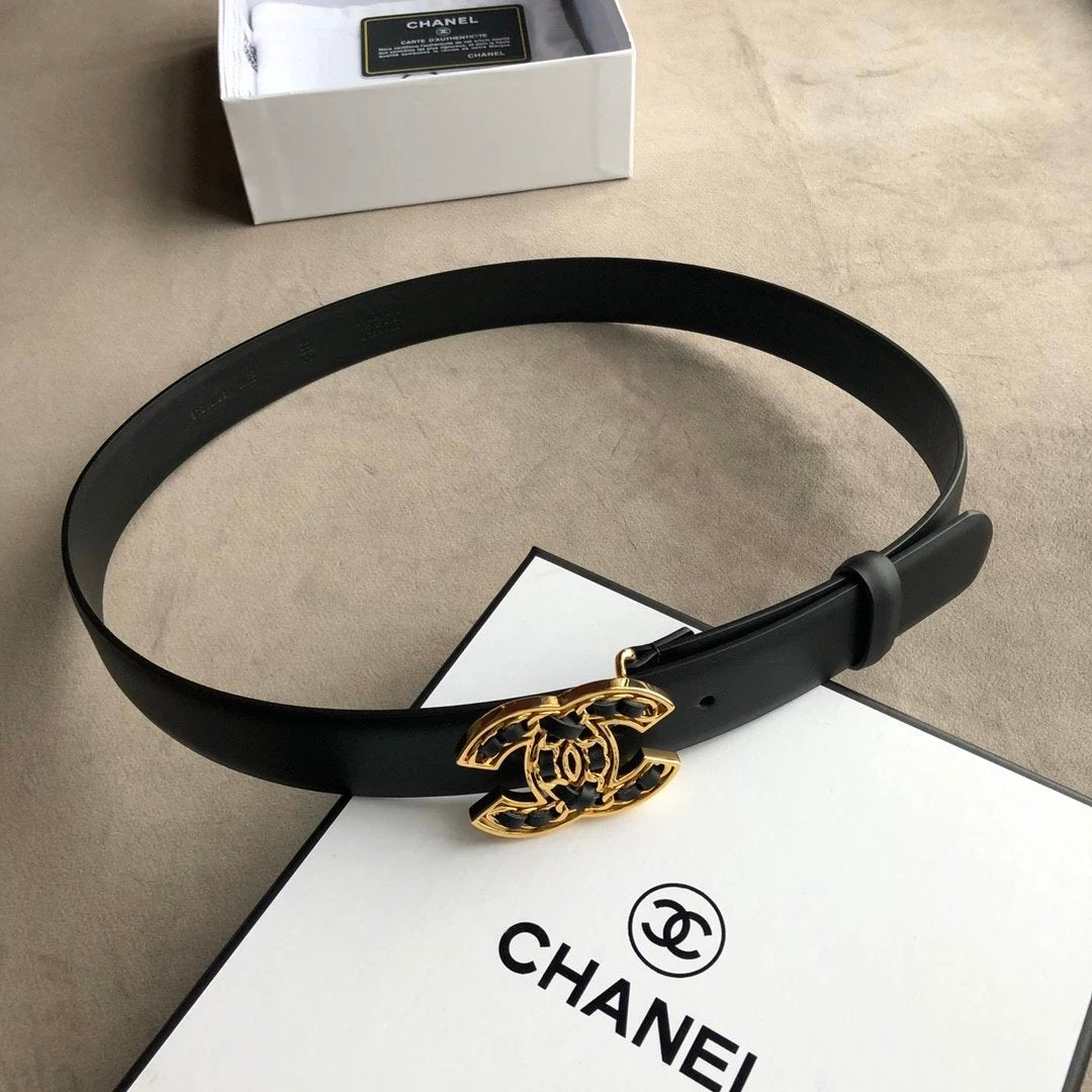 Chanel Belt Top version 【Special Cabinet Full Package】.Cow Leather Belt Silver Metal and Rhinestone.Width3.0mm Female Boutique Belt Female Boutique Belt Fashion Expert Elegant and Generous Business Casual Belt Belt Belt Women's Belt Women