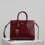 YSL Women's Bag Top version 【Super Original Leather】New File Holder Series sacdejour Tote Bag Crocodile Pattern Cowhide Portable Large Tote Tote Bag Yang Shulin SDJ File Holder Shopping Bag Women's Handbag Large Capacity Women's Bag Handbag
