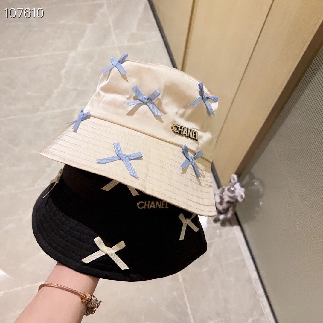 Chanel Hat High Quality with Dustproof Bag2023New Bow Gentle Bucket Hat，The Holiday Style Is Super Easy to Match，Hurry up and Buy It！