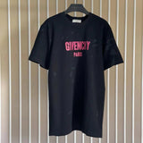 Givenchy T-shirt Top Version Counter Same Collection1Cotton Short Sleeve T T-shirt Men's and Women's Loose Bottoming Shirt2024New Summer