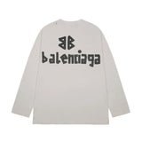 Balenciaga Hoodie Yellow Tape Frayed Washed Vintage Distressed Crewneck Sweatshirt Crewneck Sweatshirt Long Sleeve Base Shirt Outerwear Trendy Unisex Sports Casual OS Loose Fit Versatile New Autumn Winter Collection