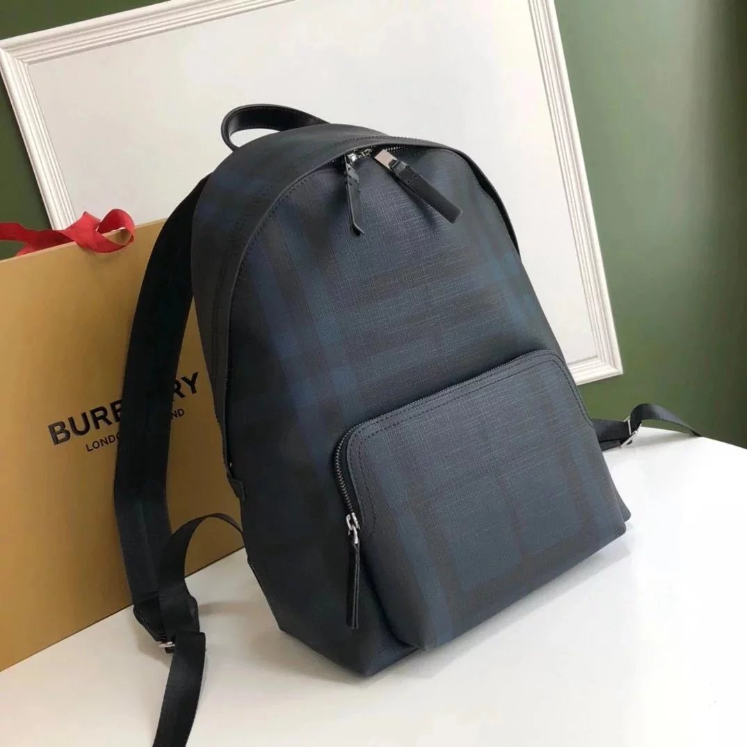 Burberry backpack Top version New men's backpack London Plaid Backpack Original Single Schoolbag Backpack Grade Surrogate Shopping