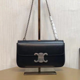 Celine women's bag Top version 【Original Leather】2022Spring and Summer New Triomphe Short Chain Small Size Arc De Triomphe Underarm Bag Cowhide Genuine Leather Bag Handbag Square Bag Women's Bag Underarm Bag Clutch Mini Chain Bag197993