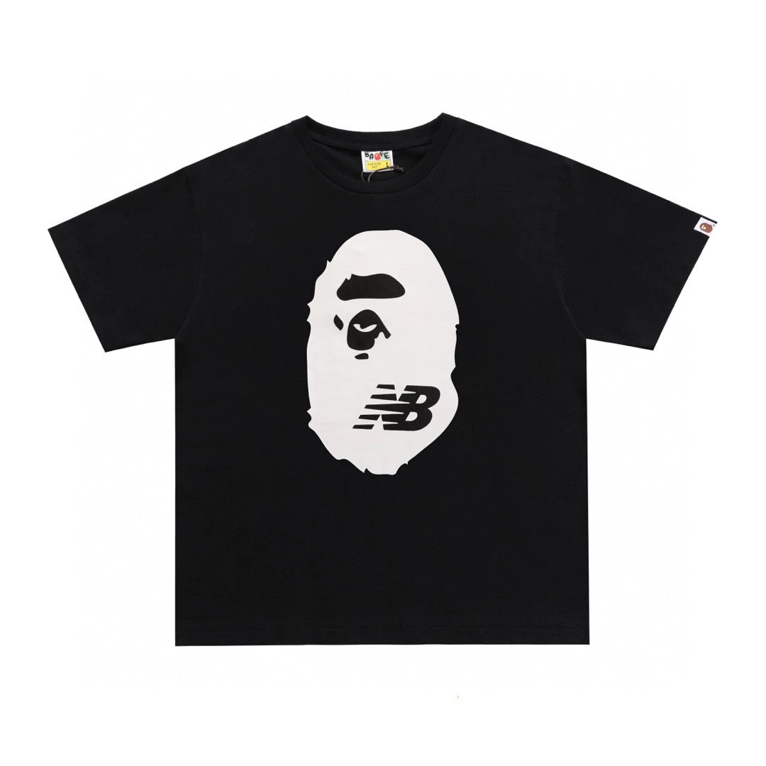 Bape T-shirt Top Version Fashion Brand Small Icon Embroidered Men's and Women's Short Sleeve T T-shirt Couple Cotton Printed round Neck Half Sleeve