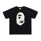 Bape T-shirt Top Version Fashion Brand Small Icon Embroidered Men's and Women's Short Sleeve T T-shirt Couple Cotton Printed round Neck Half Sleeve