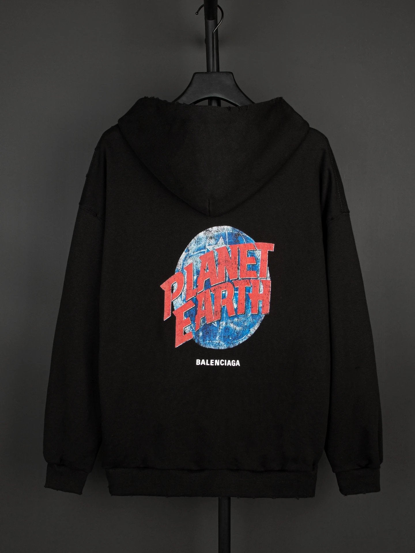 Balenciaga Hoodie Earth Print Casual Loose Zip-Up Hoodie Versatile Sweatshirt Os Unisex Cardigan Jacket24ss Autumn and Winter New Products